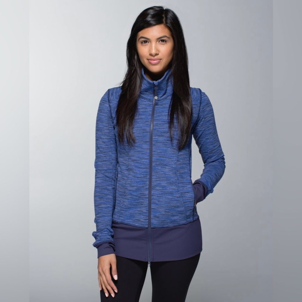 Lululemon Nice Asana Fitted yoga Jacket Blue size 6 small Pilates loungewear